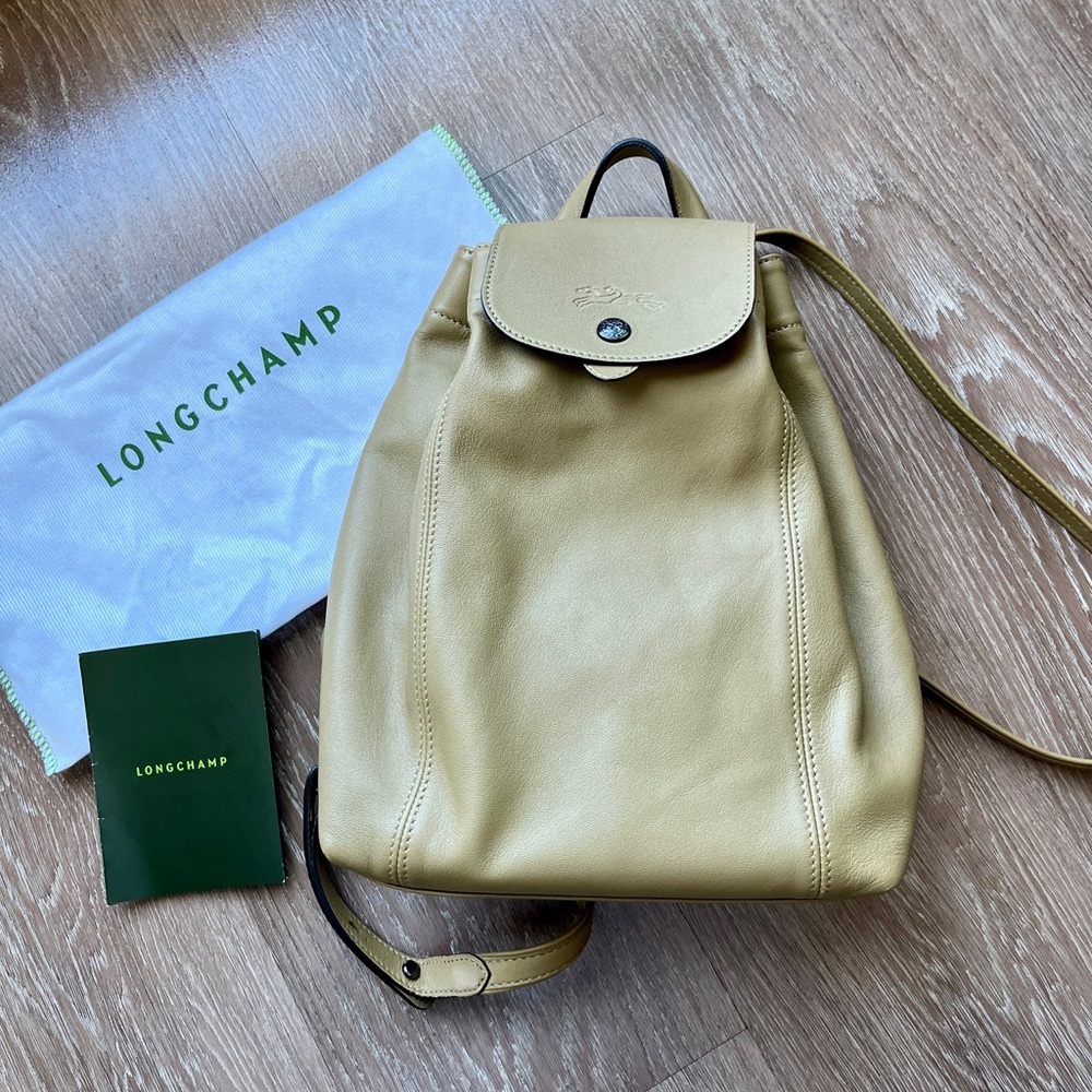 Longchamp Le Pliage Cuir Lambskin Leather Backpack